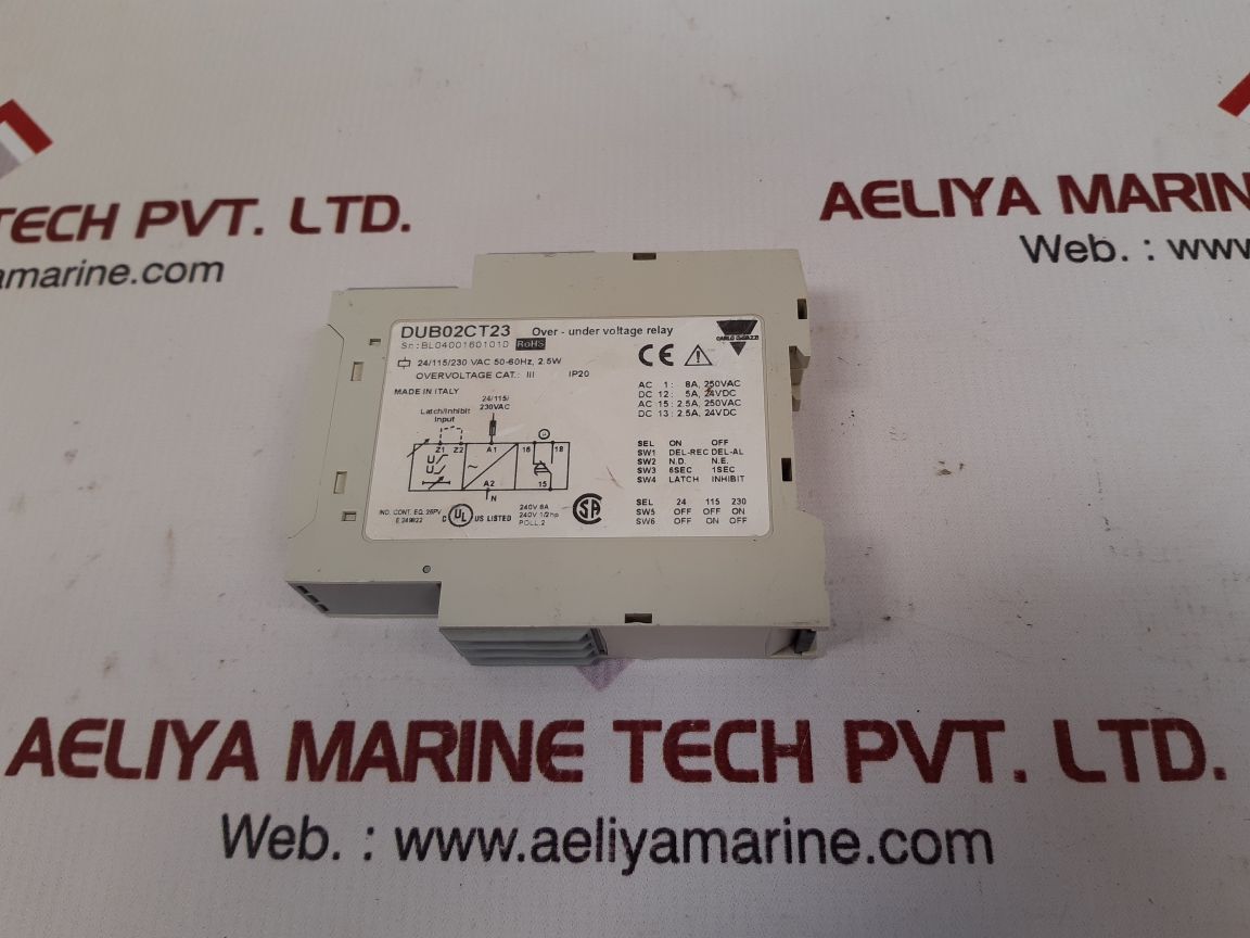 Carlo Gavazzi Dub02Ct23 Over-under Voltage Relay 24/115/230 Vac 50-60Hz