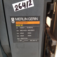 Merlin Gerin Masterpact M16 N1 1600A Circuit Breaker 380/440V 480/690V 40Ka 0.5S