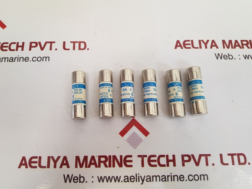 Lot of 5X UTSUNOMIYA ELECTRIC UC1 Cello-Lite Fuse 500VAC 250VDC 5A