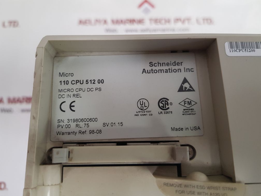 Schneider Automation Modicon 110Cpu51200 Micro Cpu Dc Pc Dc In Rel Power Module