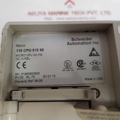 Schneider Automation Modicon 110Cpu51200 Micro Cpu Dc Pc Dc In Rel Power Module