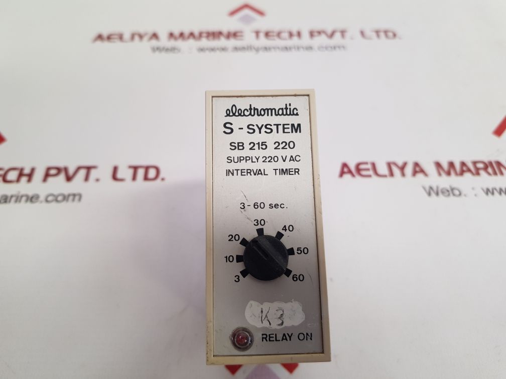 Electromatic S-system Sb 215 220 Interval Timer 3-60 Sec 220 Vac