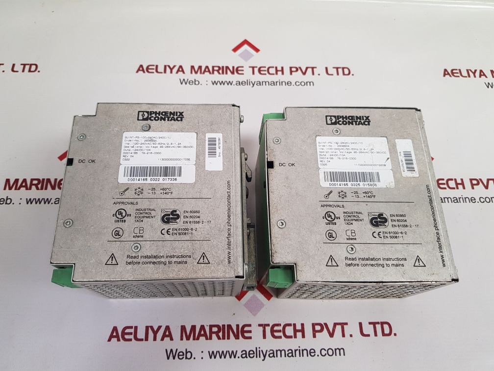 Phoenix Contact Quint-ps-100-240Ac/24Dc/10 Power Supply 2938604