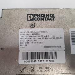 Phoenix Contact Quint-ps-100-240Ac/24Dc/10 Power Supply 2938604