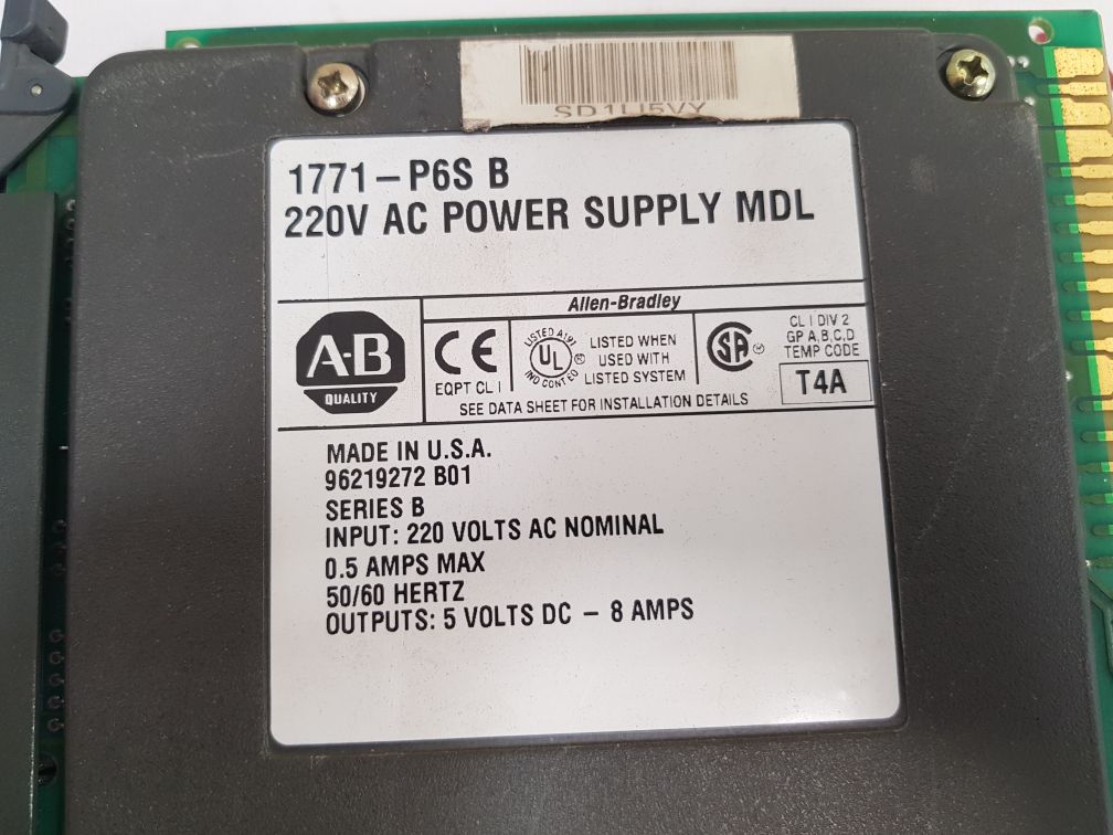Allen-bradley 1771-p6S B Power Supply Module 96219272 B01