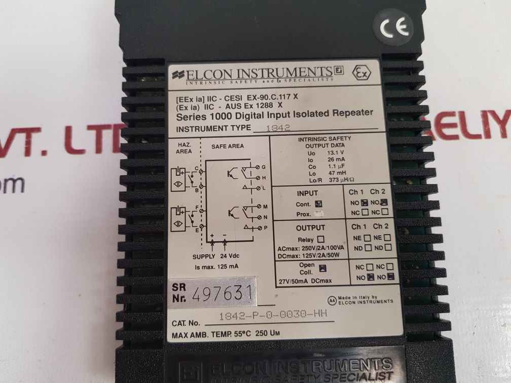 Elcon Series 1000 Digital Input Isolated Repeater 1842-p-0-0030-hh