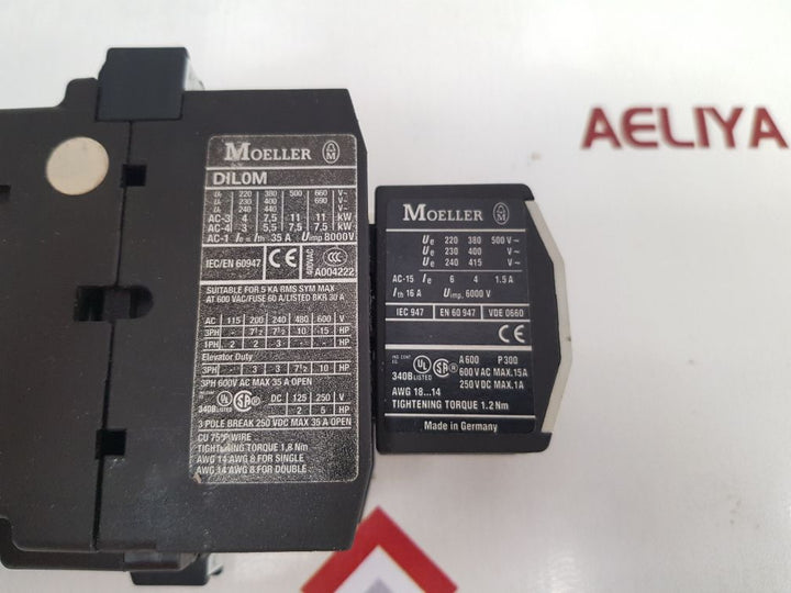 Moeller dilom contactor with 11dilm coil
