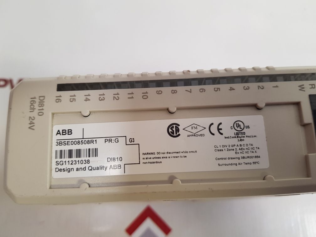 Abb 3Bse008508R1 Digital Input Module Di810 Pr: G 16Ch 24V