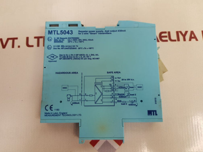 Measurement Technology Mtl5043 Repeater Power Supply , 20 to 35v d.c.