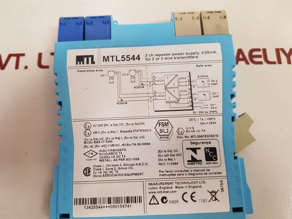 Measurement Technology Mtl5544 2 Ch Repeater Power Supply