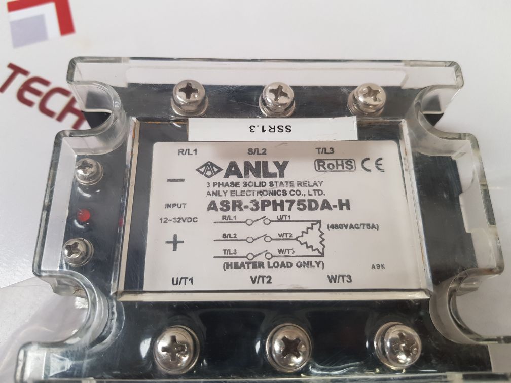 Anly Asr-3Ph75Da-h 3-phase Solid State Relay 12~32Vdc