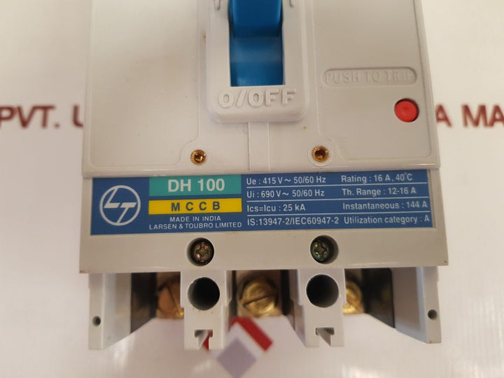 Larsen & Toubro Dh 100 3-pole Mccb-moulded Case Circuit Breaker 415V Ac 16A