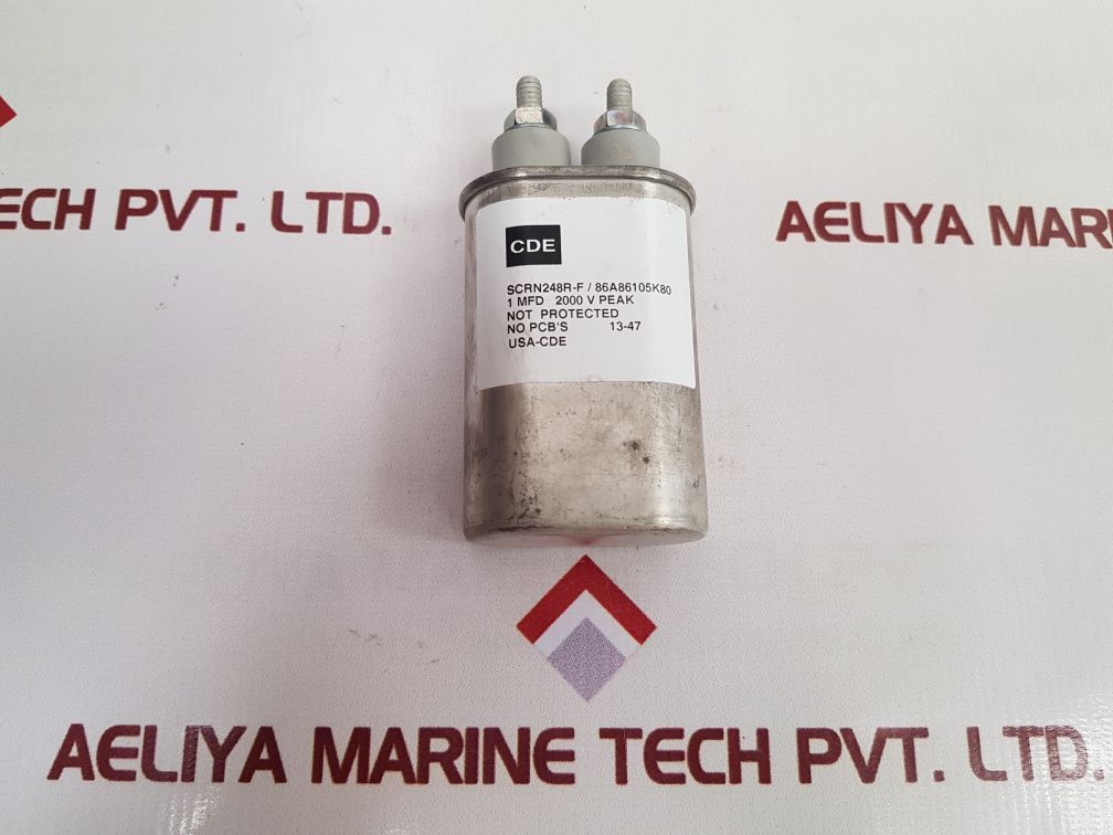 CDE SCRN248R-F/ 86A86105K80 Film Capacitor 0505-0014-00 1 MFD 2000 V Peak