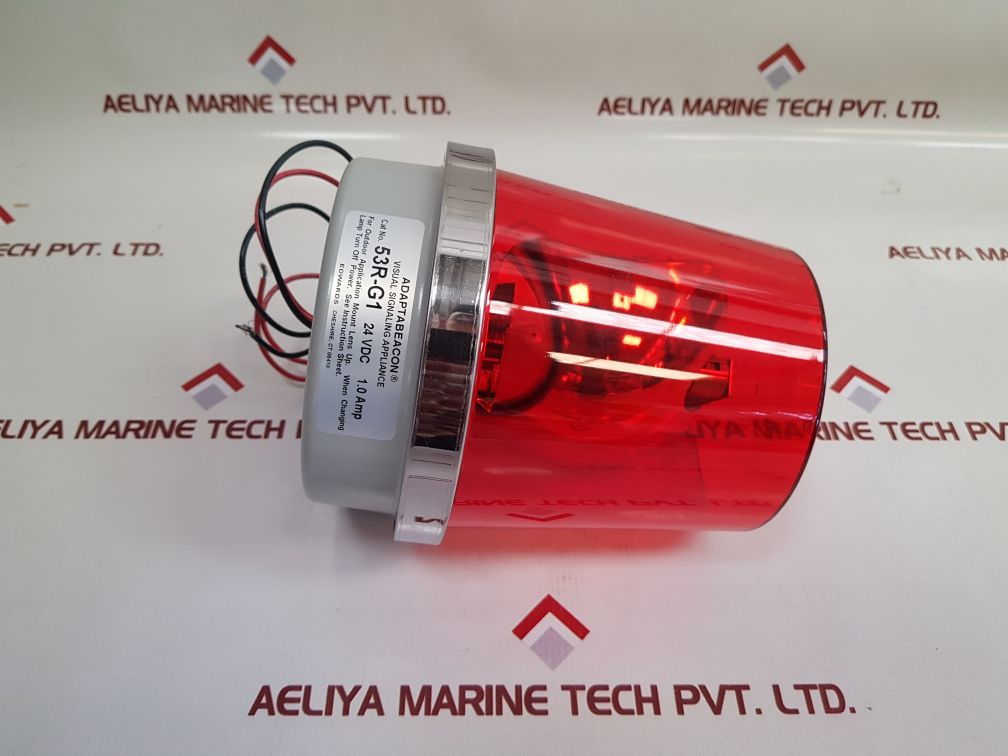 Edwards 53R-g1 Adapabeacon Rotating Light Red 24Vdc 1.0 Amp 6T-88