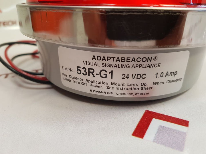 Edwards 53R-g1 Adapabeacon Rotating Light Red 24Vdc 1.0 Amp 6T-88