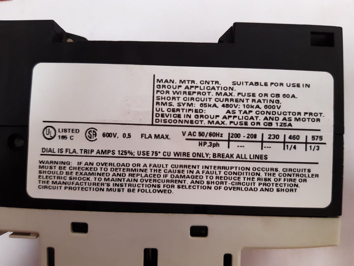 Siemens Sirius 3Rv1011-0Fa10 Motor Circuit Breaker