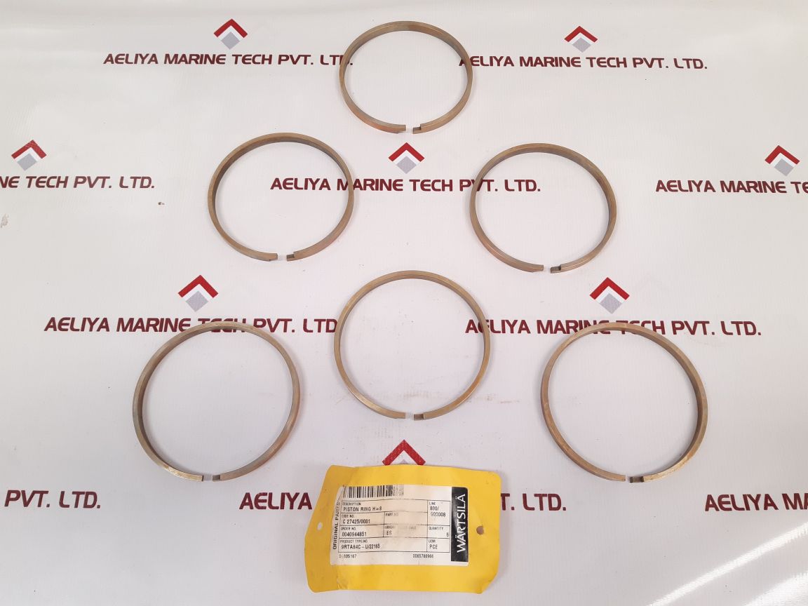 Set of 6X Wartsila 9rta84c-u/22165 piston ring h=8