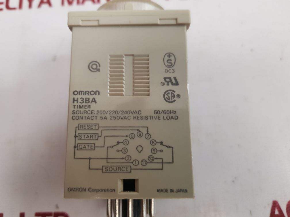 Omron H3BA timer relay 0 TO 1.0 SEC 200/220/240VAC 50/60HZ - Aeliya Marine Tech