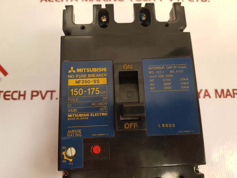 Mitsubishi Nf250-ss Circuit Breaker 150-175 Amp - Aeliya Marine Tech