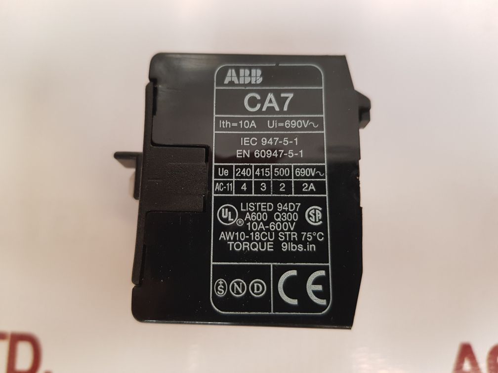 Abb Ca7-22E Auxiliary Contact Block 10A 690Vac