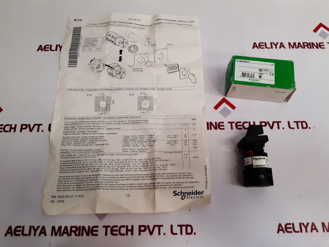 Schneider Electric K10B002Ach Harmony Cam Switch