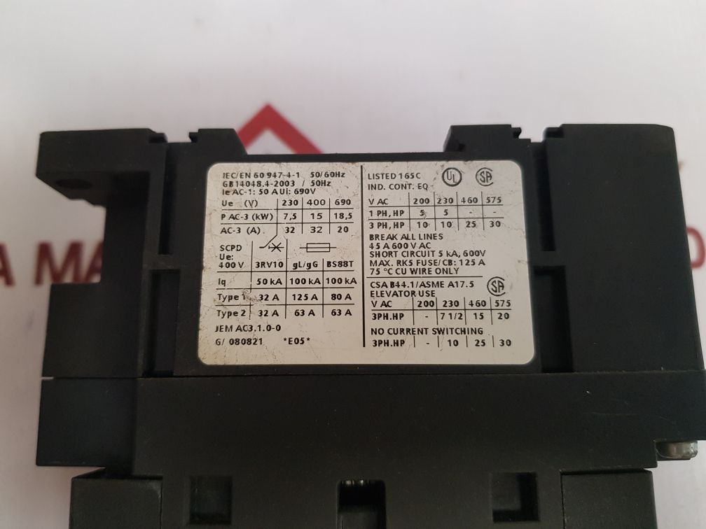 Siemens Sirius 3Rt1034-1A..0 Contactor - Aeliya Marine Tech