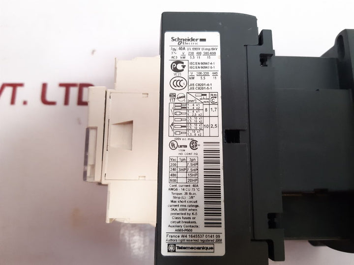 Schneider Electric/Telemecanique Lc1D25 Contactor new - Aeliya Marine Tech