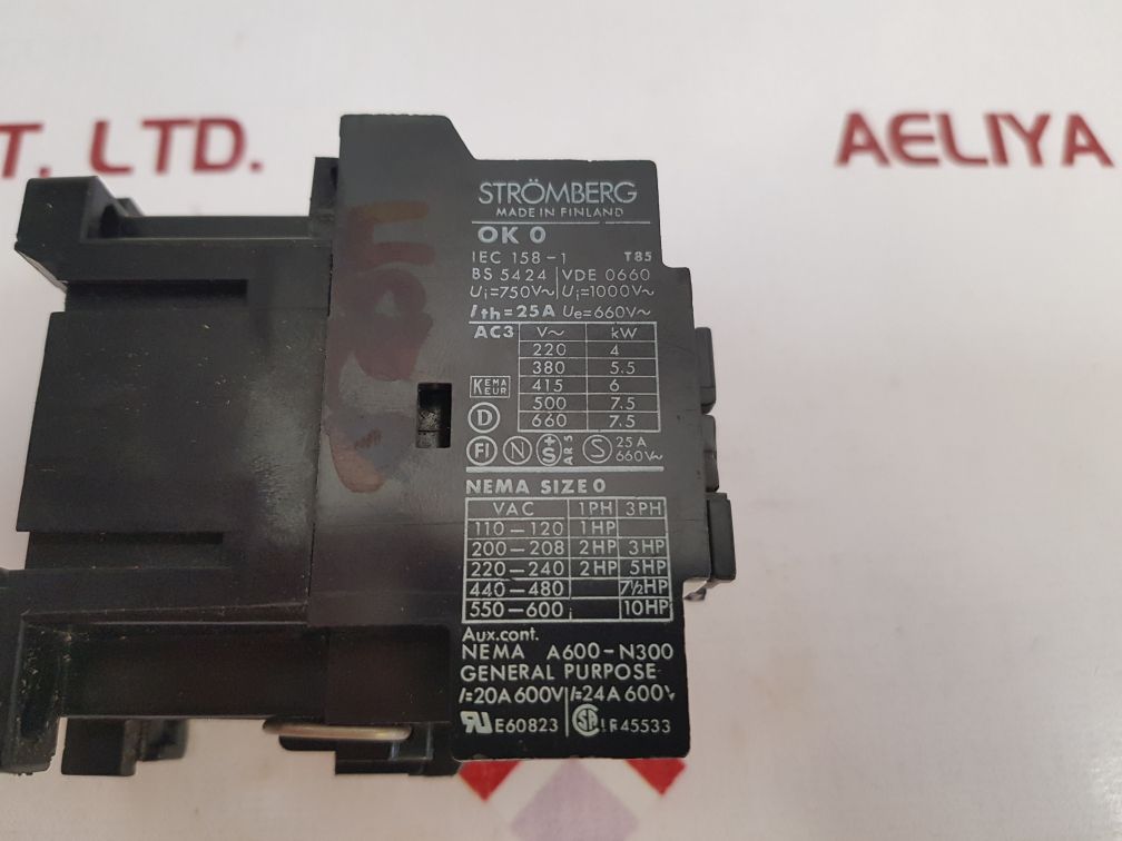 Stromberg Ok 0 W 10 Contactor New - Aeliya Marine Tech