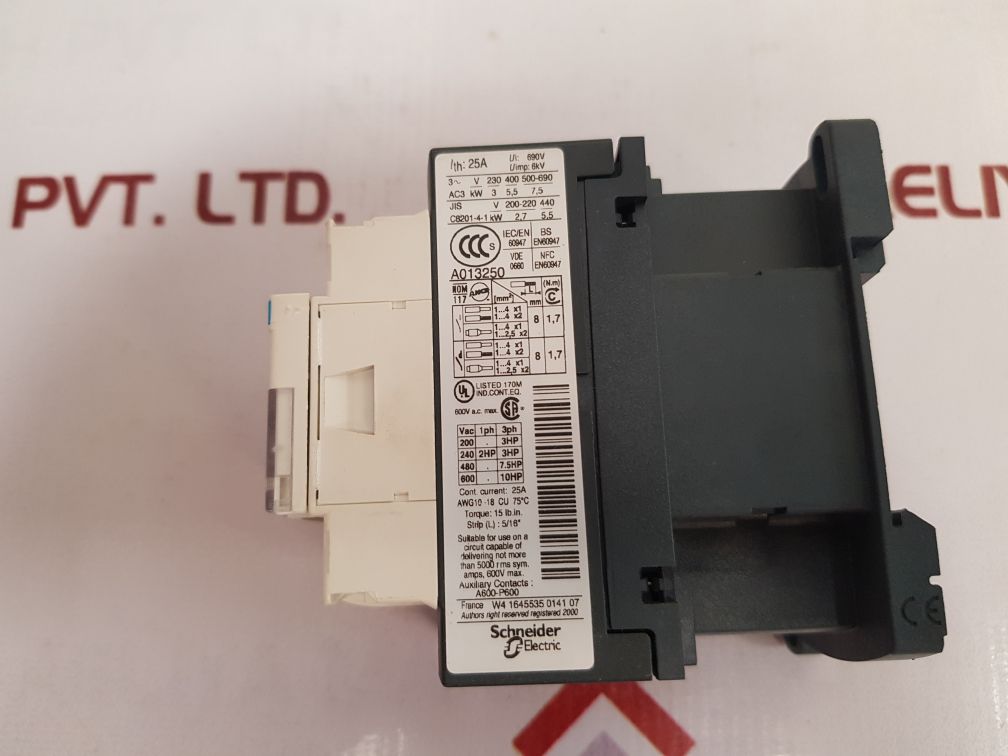 Schneider Electric Lc1D12 Contactor Relay Lc1D12P7 New - Aeliya Marine Tech