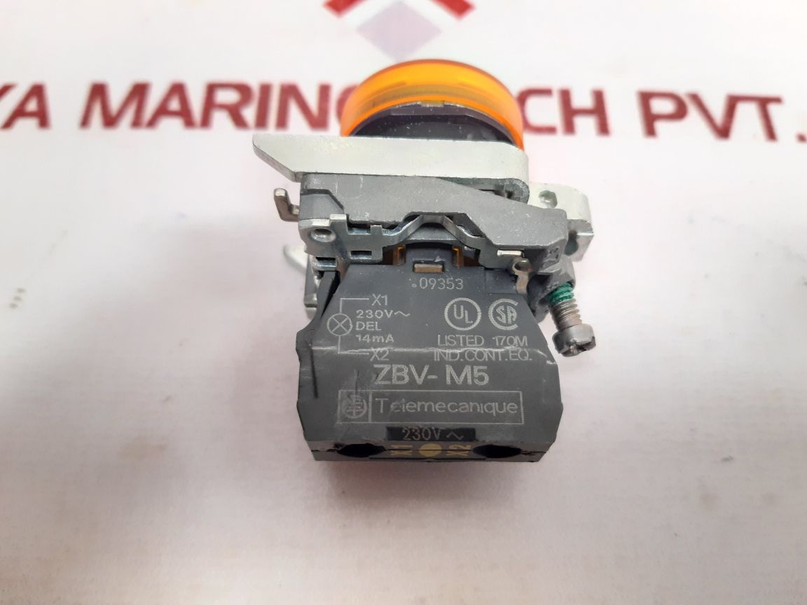 Telemecanique Zbv-m5 Yellow Led Pilot Light - Aeliya Marine Tech
