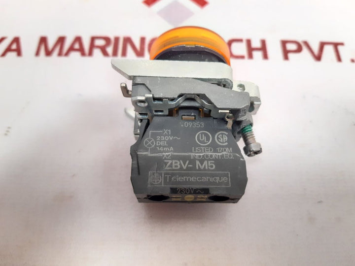Telemecanique Zbv-m5 Yellow Led Pilot Light - Aeliya Marine Tech