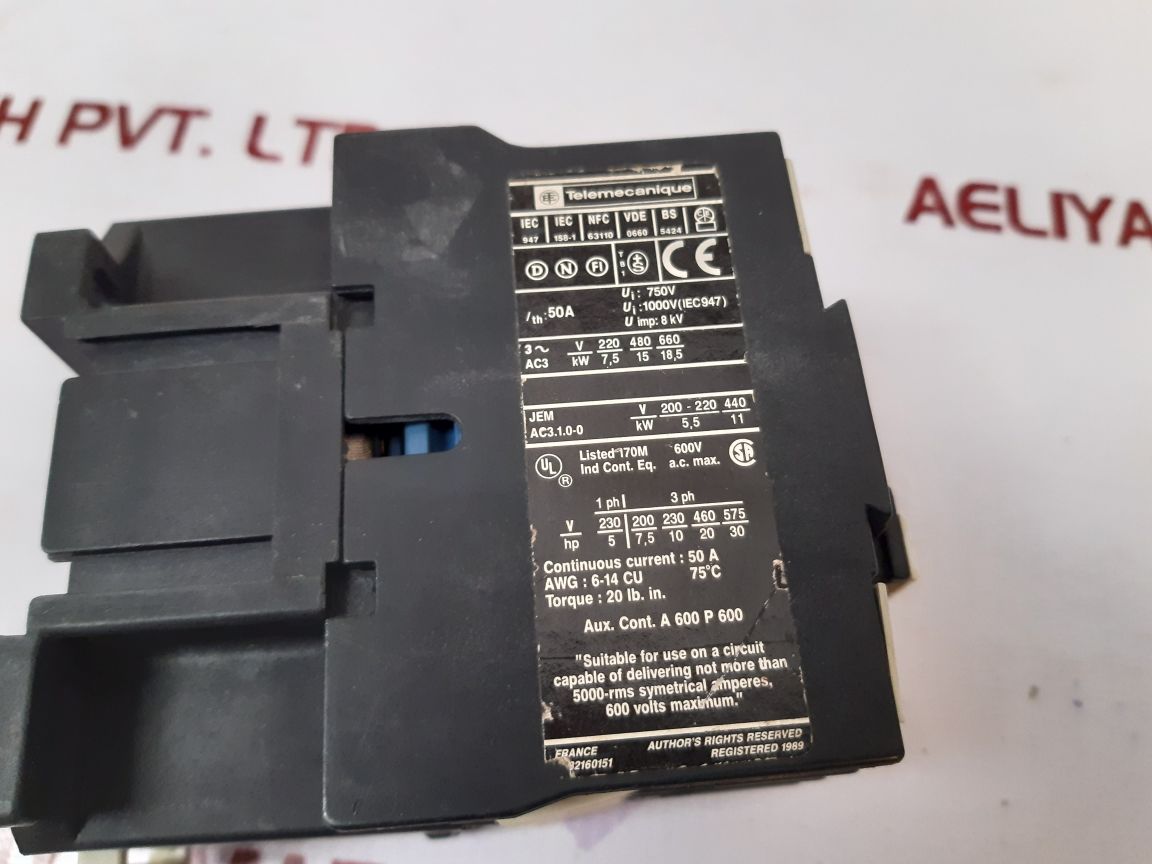 Telemecanique Lc1 D32 10 Contactor - Aeliya Marine Tech