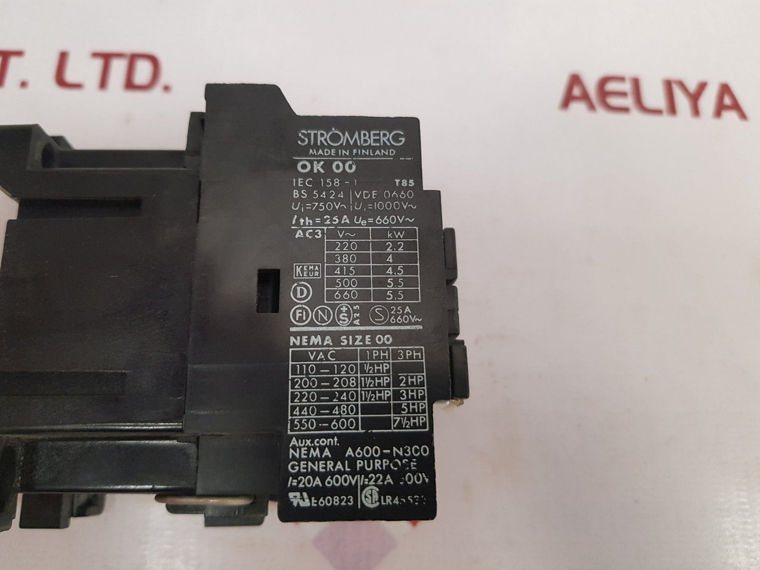 Stromberg Ok 00 W10 Contactor Used - Aeliya Marine Tech