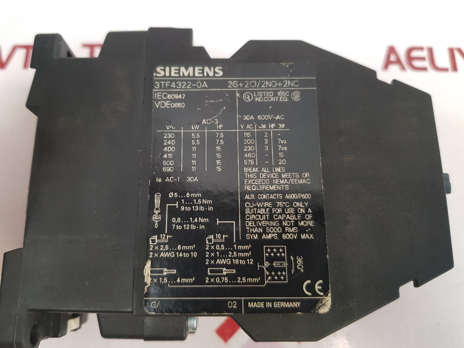 Siemens 3Tf4322-0A Contactor Relay - Aeliya Marine Tech