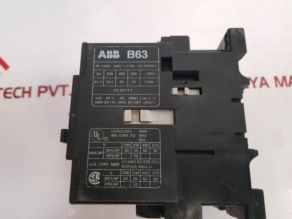 Abb B63 Contactor With Cal7-11 - Aeliya Marine Tech