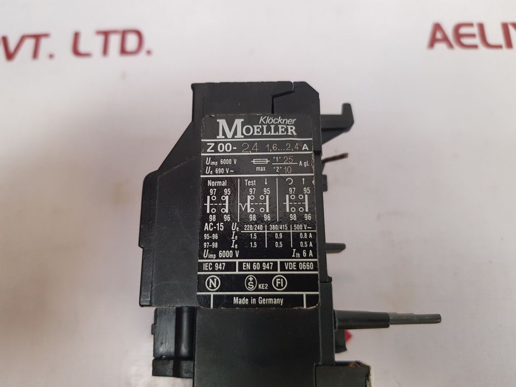 Klockner-moeller Z00-2,4 Motor Protection Relay 1,6...2,4A - Aeliya Marine Tech