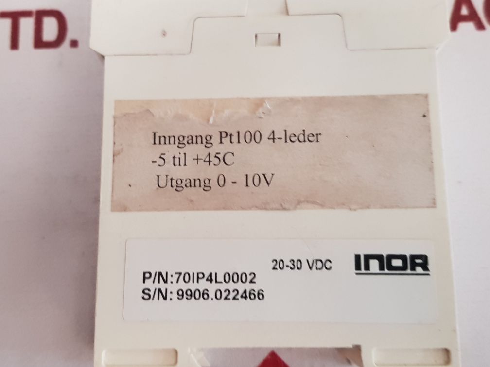 Inor Ipaq-4L Temperature Transmitter 70Ip4L0002 - Aeliya Marine Tech