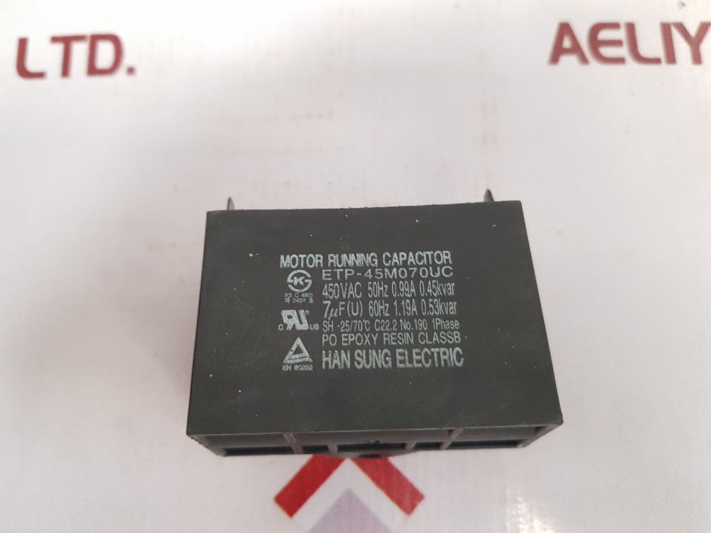 Han Sung Electric Etp-45M070Uc Motor Running Capacitor - Aeliya Marine Tech