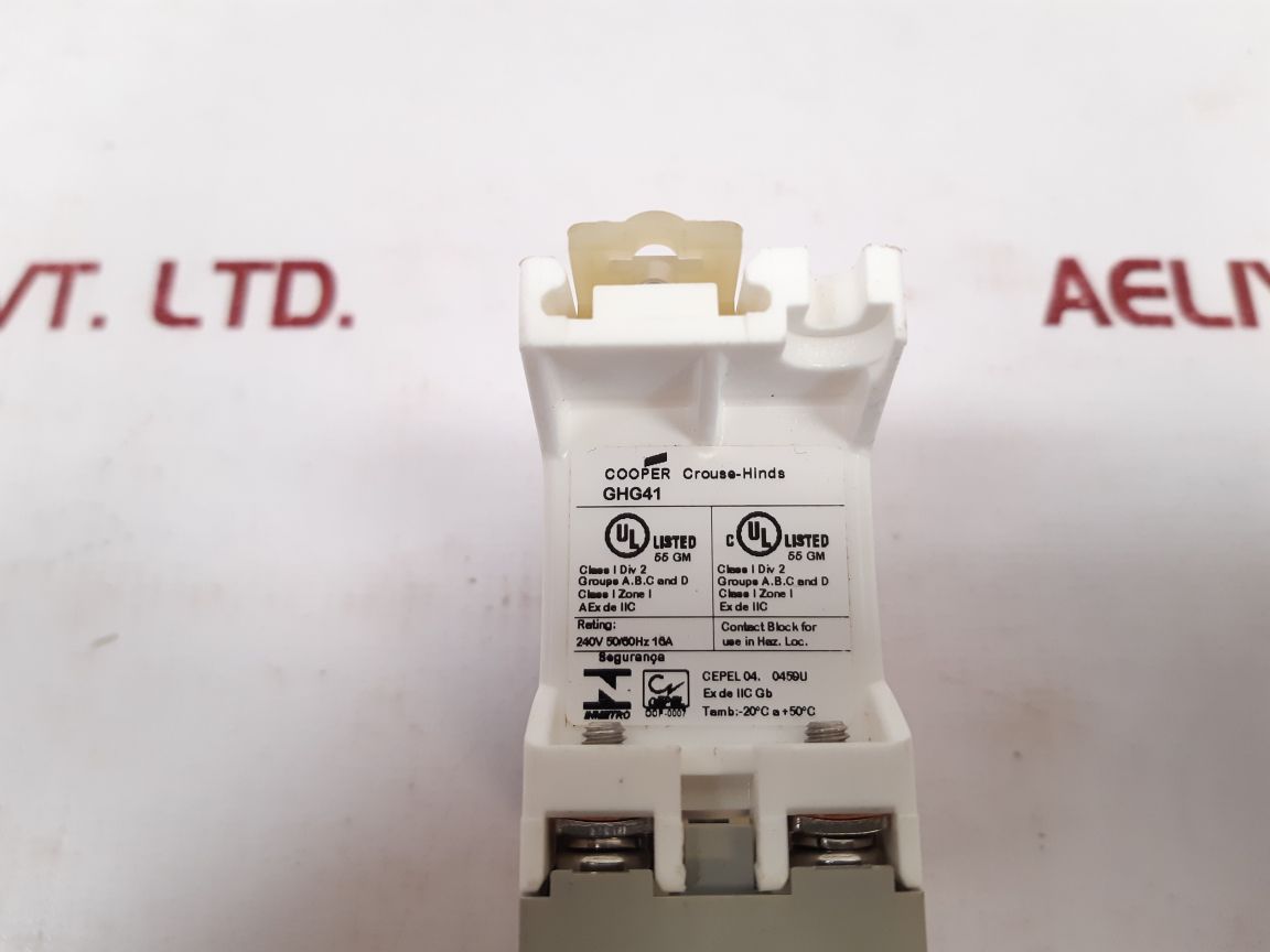 Cooper Crouse-hinds Ghg4171101R0002 Push Button 240V 50/60Hz 16A Ue250V Ie5A