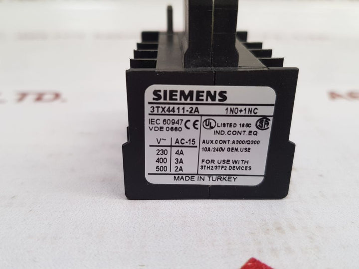 Siemens 3Tx4411-2A Auxiliary Contact Block New - Aeliya Marine Tech