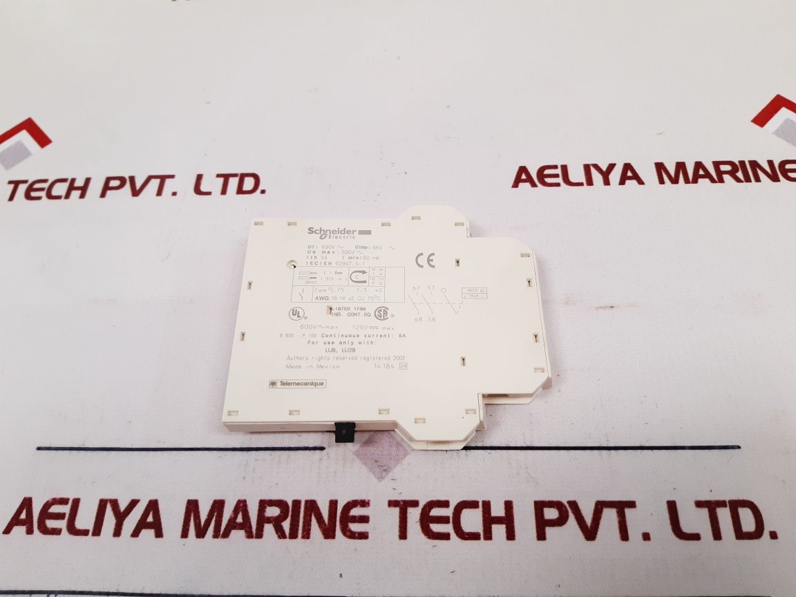 Schneider Electric Lua8E20 Auxiliary Contact Block - Aeliya Marine Tech