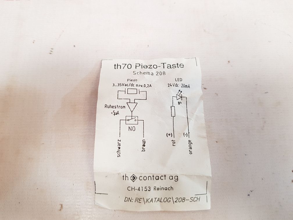 TH Contact 2464/1061 Piezo-Taste Switch - Aeliya Marine Tech