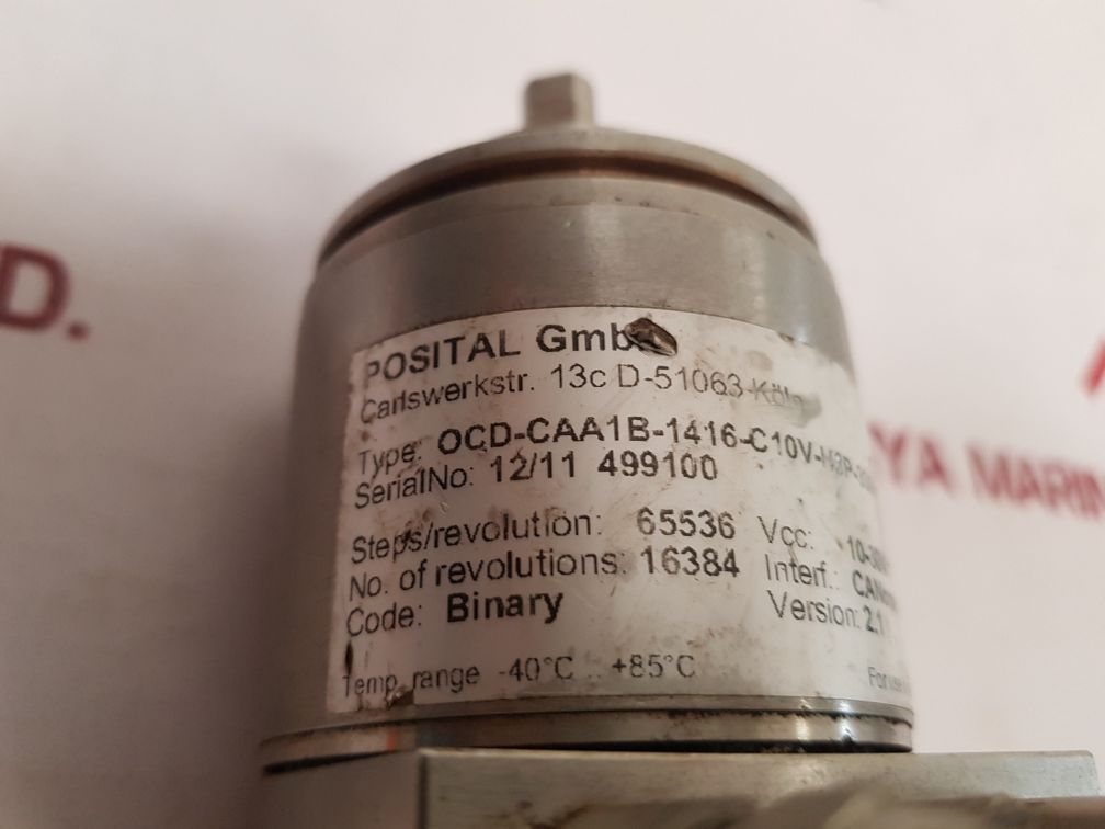 Posital Ocd-caa1B-1416-c10V-h3P-330 Rotary Encoder - Aeliya Marine Tech