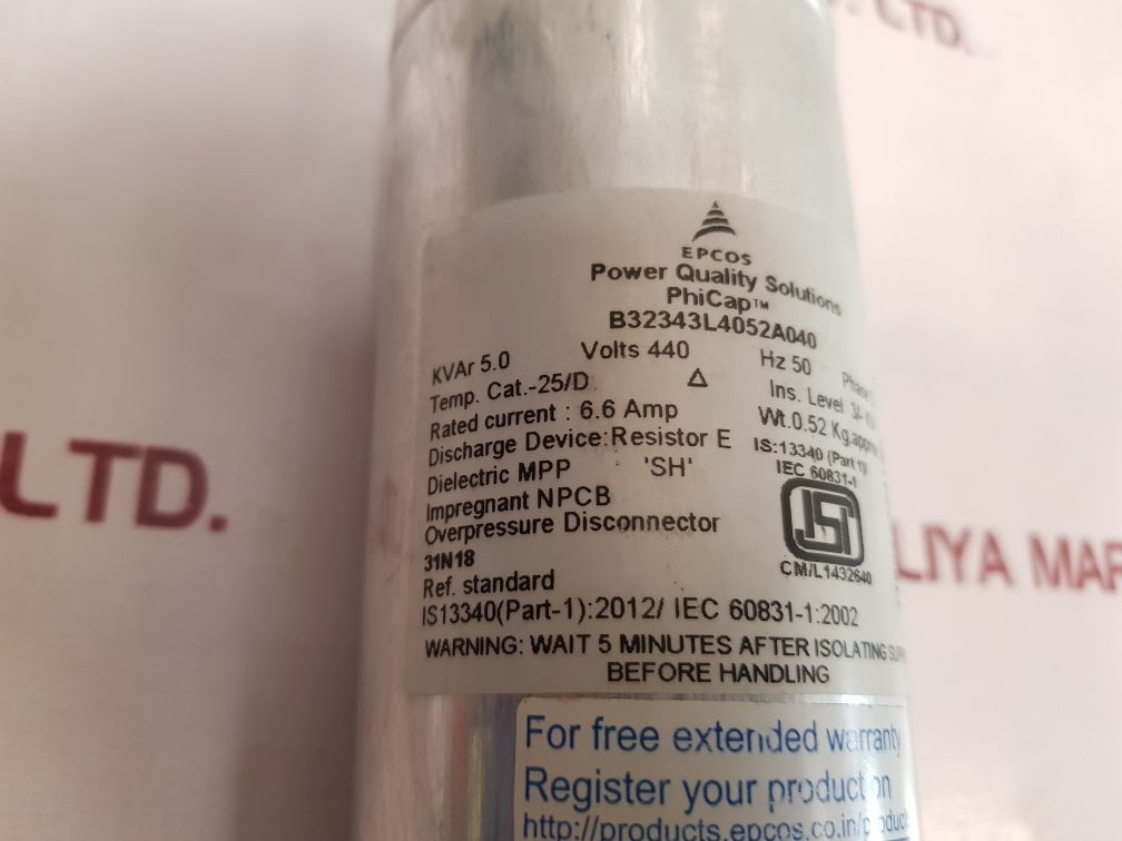 Epcos B32343L4052A040 Phicap Normal Duty Capacitors - Aeliya Marine Tech
