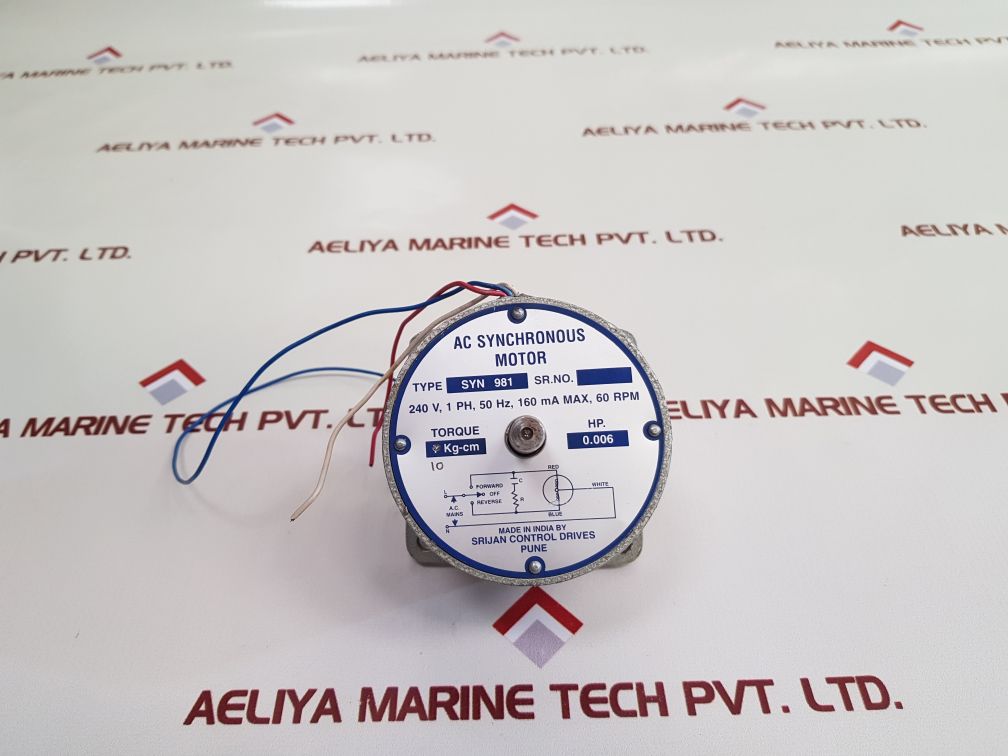 Srijan Control Syn 981 Ac Synchronous Motor Torque: 10 Kg-cm - Aeliya Marine Tech