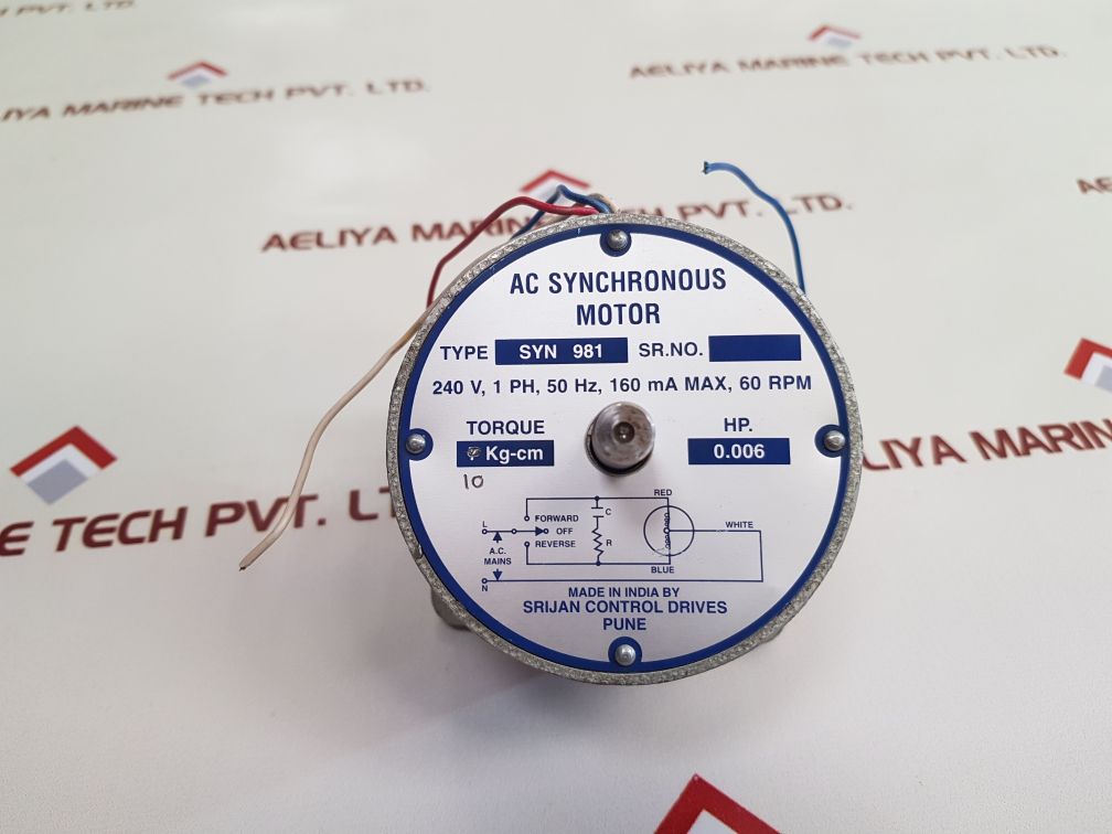 Srijan Control Syn 981 Ac Synchronous Motor Torque: 10 Kg-cm - Aeliya Marine Tech