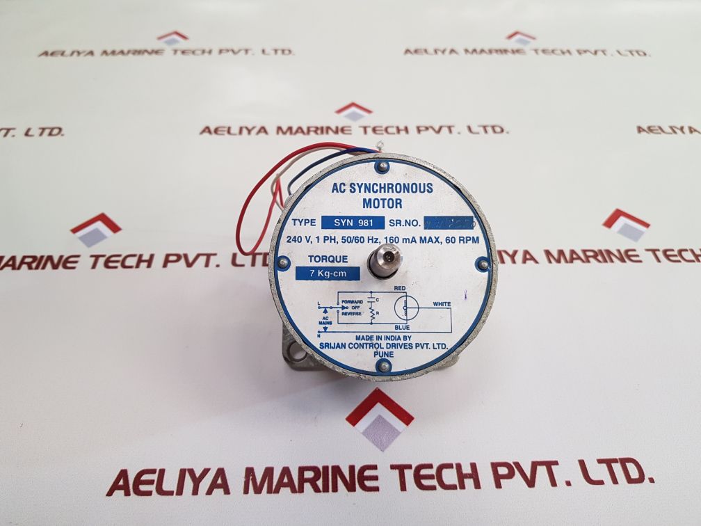 Srijan Control Syn 981 Ac Synchronous Motor Torque: 7 Kg-cm