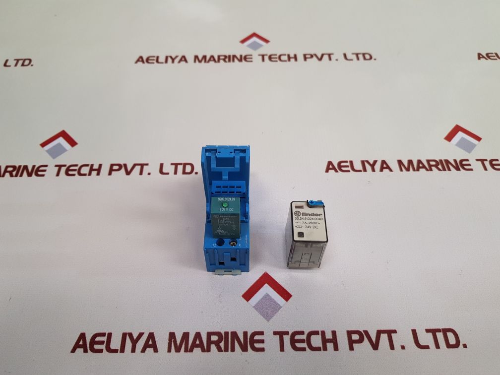 Finder 55.34.9.024.0040 Relay With 94.04 Relay Socket And 9902.9024.99 - Aeliya Marine Tech