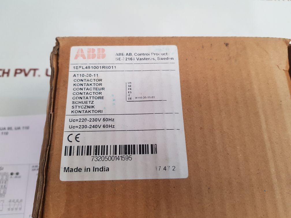 Abb A110-30 Contactor With Cal18-11 New - Aeliya Marine Tech
