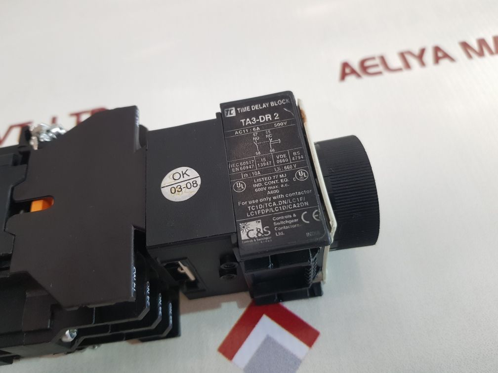 C&S Ta3 Dr2 Time Delay Block With Ca2-dn140 Contactor - Aeliya Marine Tech
